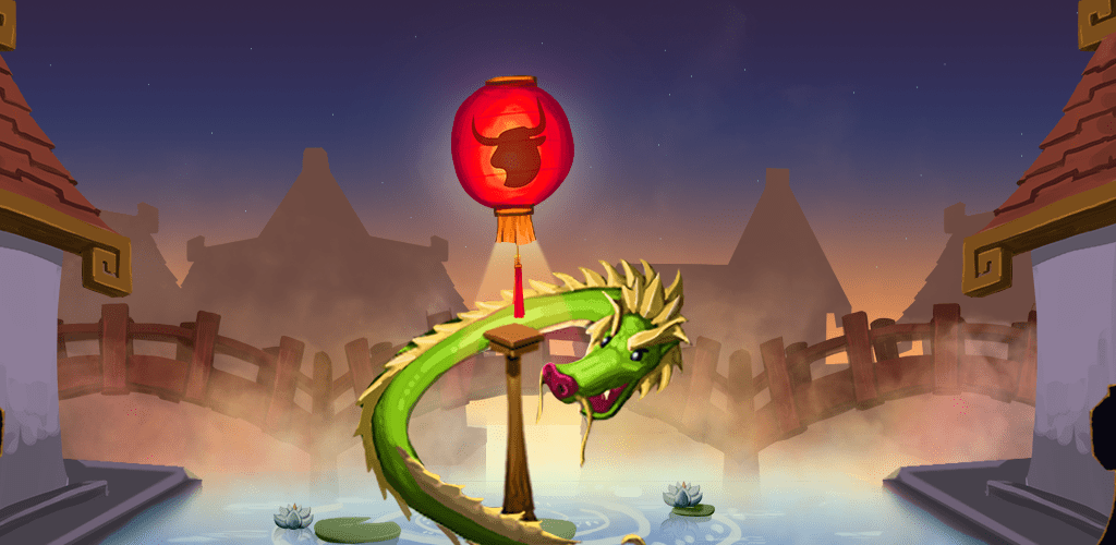 Lanterns: Year of the Ox with dragon